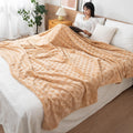 HOKIPO Fleece AC Blanket Double Bed Queen, 200X230 cm / 6.5X7.5 Feet, Beige (AR-4919-BGE) Kafalo