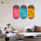 Artvibes Positive Quote Wooden Wall Hanging Decoration Items for Home | Gifts | Bedroom | Wooden Wall Hanger | Mdf Wall Decoration for Living Room | Artworks | Modern Decor Items (WH_9010N), Set of 3