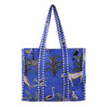 Ravaiyaa - Attitude is everything Women & Man Beautiful Printed Cotton Grocery Shopping Bag | Shoulder Bag | Cotton Tote Bag | Travel Tote Bags 18x5.5x16 Inch (Blue Florest)