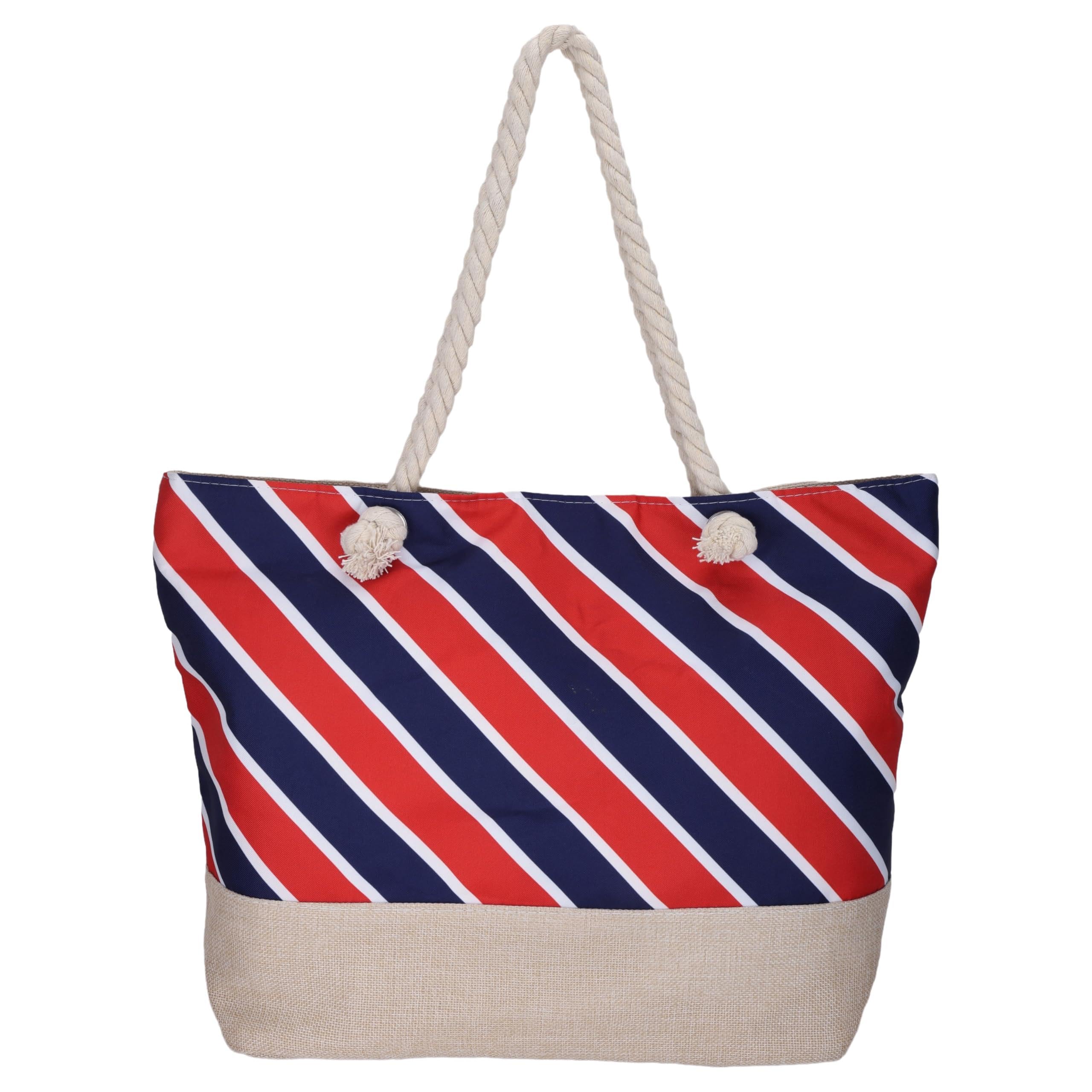 SIBY Tote Bag - Canvas Rope Handle Bag with Zipper Closure, Spacious Interior Pocket - Modern Style, Ideal for All Occasions