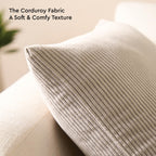 Encasa XO Corduroy Cushion Covers, Boho Pillow Covers, No Inserts Grey