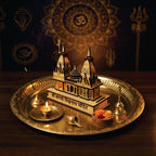 eXme Kashi Vishwanath Temple Wooden Model - Exquisite Pine MDF Craft Ideal for Gifting and Puja Spirituality and Home Decore and Pooja Room, 14 x 13 Cm