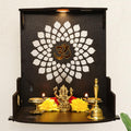 Ekhasa Wooden Pooja Mandir for Home Wall Mounted | Wooden God Temple for Home | Pooja Stand for Home | Puja Mandir for Home | Pooja Unit for Home with LED Spotlight | Temple for Office