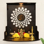 Ekhasa Wooden Pooja Mandir for Home Wall Mounted | Wooden God Temple for Home | Pooja Stand for Home | Puja Mandir for Home | Pooja Unit for Home with LED Spotlight | Temple for Office