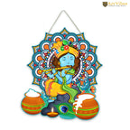Artvibes Bal Krishna with Flute Wooden Wall Hanger for Home | Living Room | Spiritual Decor Items | Religious Wall Art | Wall Illustrations | Artwork| Stylish Modern Decor Item | Gift Items (WH_8603N)