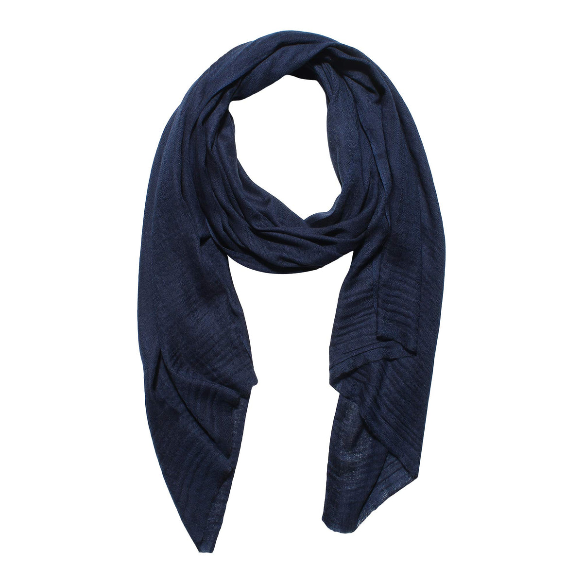 MUFFLY Fine Blended Ultra Soft & Warm Wool Silk Unisex Pashmina Shawl, Stole & Wrap with Hanger (Dark Blue)