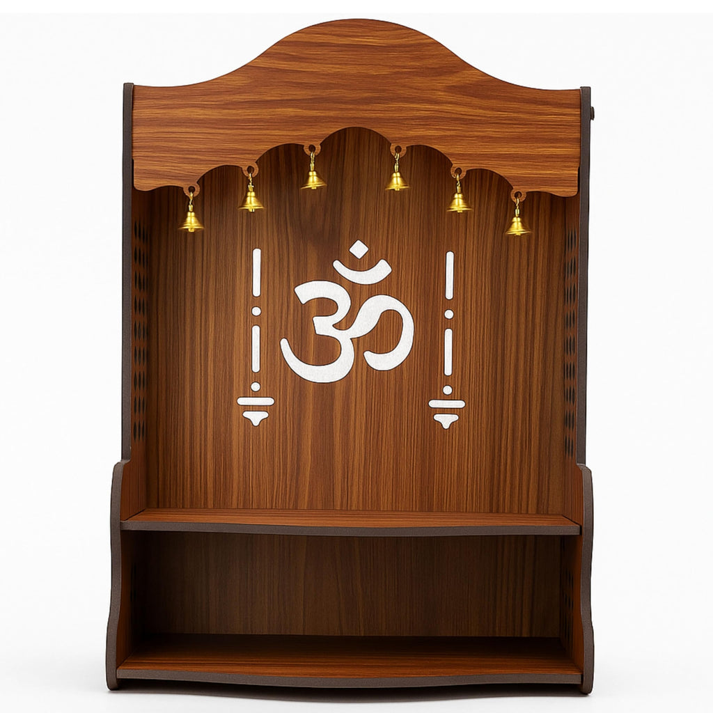 HOMEWEY DECOR Wooden Home Temple Handcrafted Support Heavy Idols Luxurious Finish Pooja Mandir for Home and Office Wall Mount for Room (Design5)