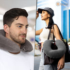 ALN® Premium Velvet Travel Neck Pillow with Eye Mask Combo for Travelling and Sleeping in Airplane Flight, Car, Train, Bus for Men & Women Head Rest Neck Holder Pillow for Pain Relief & Deep Sleep