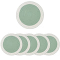 Encasa XO Dining Table Mats, Round Ribbed Cotton, Heat Resistant Sage Kafalo