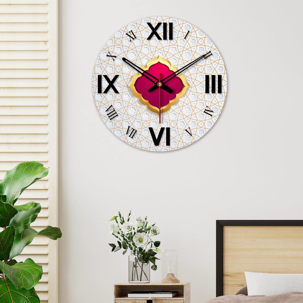 VIBECRAFTS Decorative Design Wooden Wall Clock for Home Decor | Office | Livingroom, Bedroom | Cafe | Gifts (WWCVC1Pcs_15066)