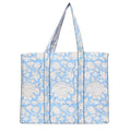 BLOCK N STYLE Cotton Printed Tote Bag, Hand Bag | Quilted Hand Printed Women's Carry Bag, Shopping Tote Bags | Ecofriendly Cotton Tote Bags, Comfortable and Trendy Design (Sky Printed 3)