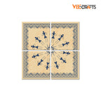 VIBECRAFTS 4 Pieces Warli Art Canvas Wall Hanging Painting Fitted With Wooden Frame For Home | Office | Living Room | Gifts (PTVC4Pcs5_16605)