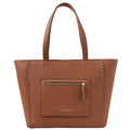 Accessorize London Women's Brown Front Pocket Tote Bag| Tote bags for women office use |Spacious Work bag for ladies |Fits 13 inch laptop