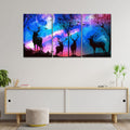 VIBECRAFTS Homcraft Deer In Forest 3 Pieces Canvas Wall Painting Fitted With Wooden Frame For Home | Office | Living Room | Gifts(PTVC3Pcs3_11518)