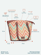 ZOUK WavBeach Printed Vegan Multicolor Classic Travel Tote For Women's Ladies
