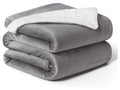 VAS COLLECTIONS Super Soft Reversible Sherpa Blanket for Single Bed (56×88 in / 142×224 cm) 1.8 kg, 570 GSM – Polyester Micromink and Sherpa Flannel, Heavy Winter Use, Solid Grey Kafalo
