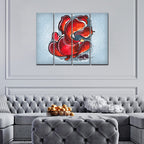 VIBECRAFTS Divine Ganesha 4 Pieces Canvas Wall Painting Fitted With Wooden Frame For Home | Office | Living Room | Gift(PTVC4Pcs1_13519)