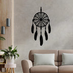VIBECRAFTS Dream Catcher with Five Feathers MDF Wooden Wall Hanger for Home Decor|Office|Gift (WHVC1Pcs1_50031)