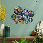 Artvibes Every Day Is A Good Day Round Shape MDF Wooden Wall Decor Items | Quotes Decor Item | Wall Poster | Office Decor | Wall Art Print | Inspirational quotes | Gift Items (WPS_134N), Set of 11