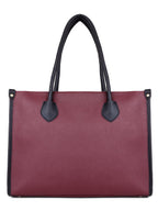 LEGAL BRIBE Women Textured Classic Tote Bag (Maroon)