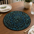 MFU Made For You Handcrafted Beaded Round Placemat 14 Inch (14 Inches, Leaf 2) Kafalo