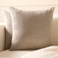 Encasa XO Corduroy Cushion Covers, Boho Pillow Covers, No Inserts Taupe