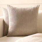 Encasa XO Corduroy Cushion Covers, Boho Pillow Covers, No Inserts Taupe