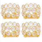 TIED RIBBONS Pack of 4 Crystal Tealight Candle Holder Centerpieces Votive Candle Holders - Decorations Items for Home Dining Table (5.8 cm X 4.3 cm) - Home Décor - Gifts Item