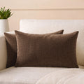 Encasa XO Corduroy Cushion Covers, No Inserts, Set of 2, Coffee
