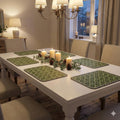 YELONA Leather Dining Table Placemats Set of 6 – Waterproof, Heat Resistant, Anti-Slip, Easy to Clean Table Mats for Dining Table, Kitchen & Home Décor (Seaweed Green, 40 x 30 cm) Kafalo
