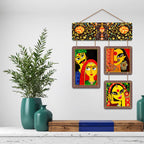 Artvibes Indian Ethnic Folk Art Couple Decorative Wall Hanging Ornaments | Living Room | Office | Cafe | Painting Wall Decor | Aesthetic Wooden Decor | Ethnic Wall Decor | Ideal Gifts (WH_6544N)