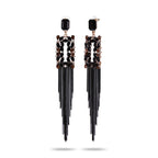 YouBella Jewellery Gifts Stylish Latest Western Ear rings Gold Plated Crystal Handmade Tassel Long Earrings for Girls and Women (Black)