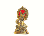 KridayKraft Maa Saraswati ji Sitting on Hans Metal Statue,Hindu Goddess Maa Veena Vadini Saraswati Idol Sculpture Pooja,Home Gift Article...