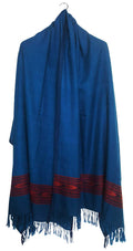Mehrunnisa Handcrafted Premium Pure Wool Kullu Shawl – Unisex (GAR2564, Blue)