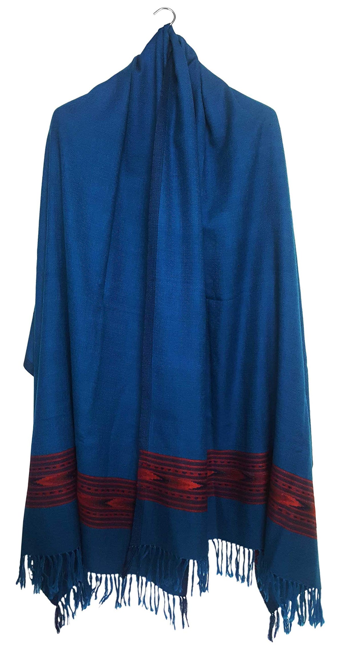 Mehrunnisa Handcrafted Premium Pure Wool Kullu Shawl – Unisex (GAR2564, Blue)