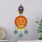 Artvibes Kathakali Face Evil Eye Wall Hanging for Home Entrance Decor | Traditional Kerala Art Wall Decor with Nazar Battu Protection and Positive Energy Vastu Gift (WH_85149N)