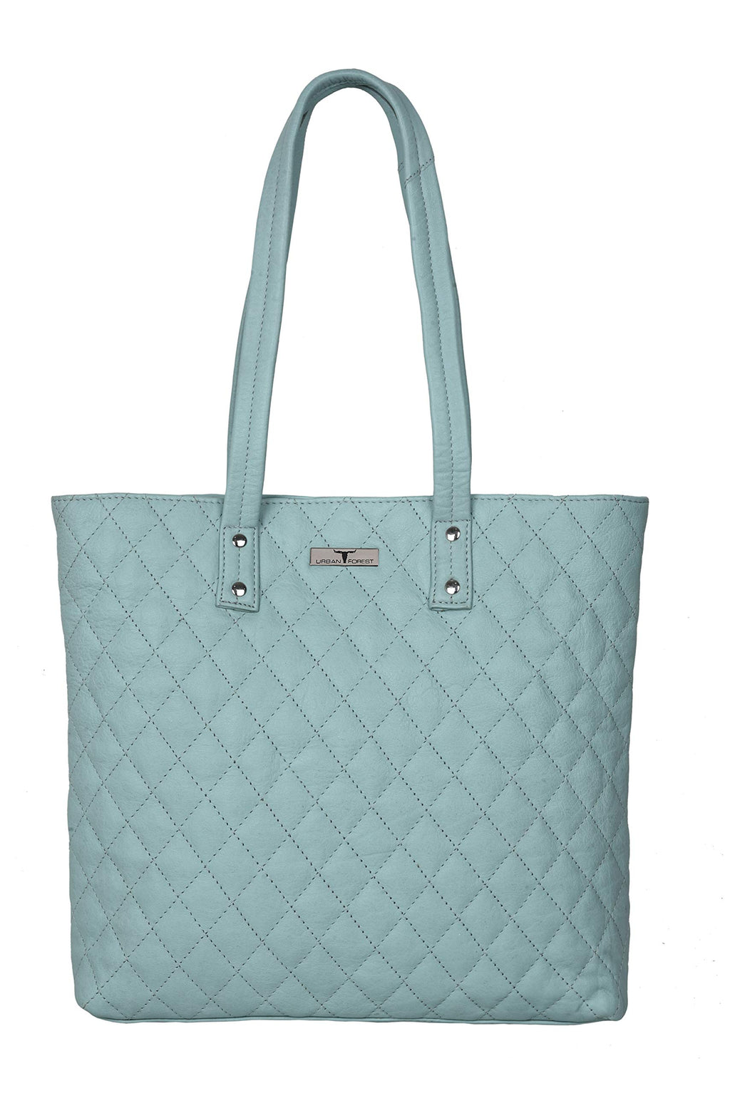 URBAN FOREST Nancy Pastel Blue Quilted Leather Handbag for Women