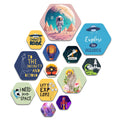 Artvibes Space theme Quote Decorative Hexagon Shape MDF Wooden Wall Hanging | Quotes Decor Item | Wall Poster | Office Decor | Inspirational Quotes Wall Art | Gift Items (WPS_208N), Set of 13