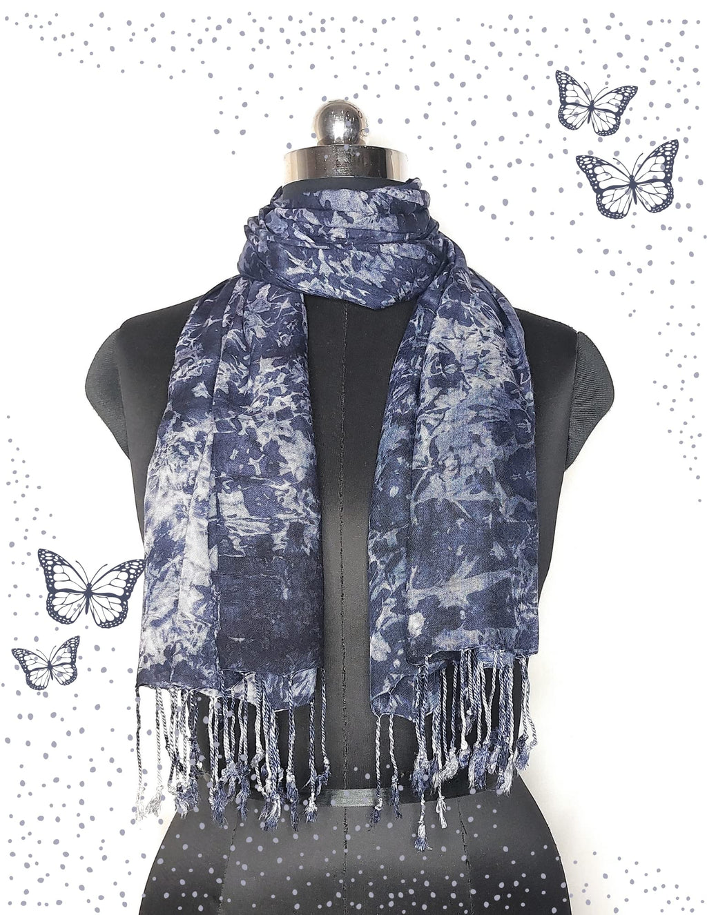 Chandwasia Rayon Shades Shibori Pattern Scarf, Scarves, Viscose Fabric Stole & Shawl Design for Men & Women for Summer & Winters