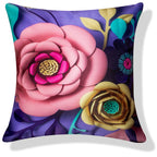 Vendola Rose Satin 250TC Cushion Pillow Covers, Peach, Set of 5 (20X20 Inches, Peach Rose)