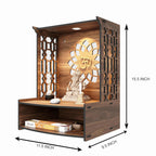 Rellon Industries Temple for Home, Mandir for Home for Pooja Mandir for Home Beautiful Wooden Temple for Home Pooja Stand for Home and Office with LED Spot Light mandir (A3)
