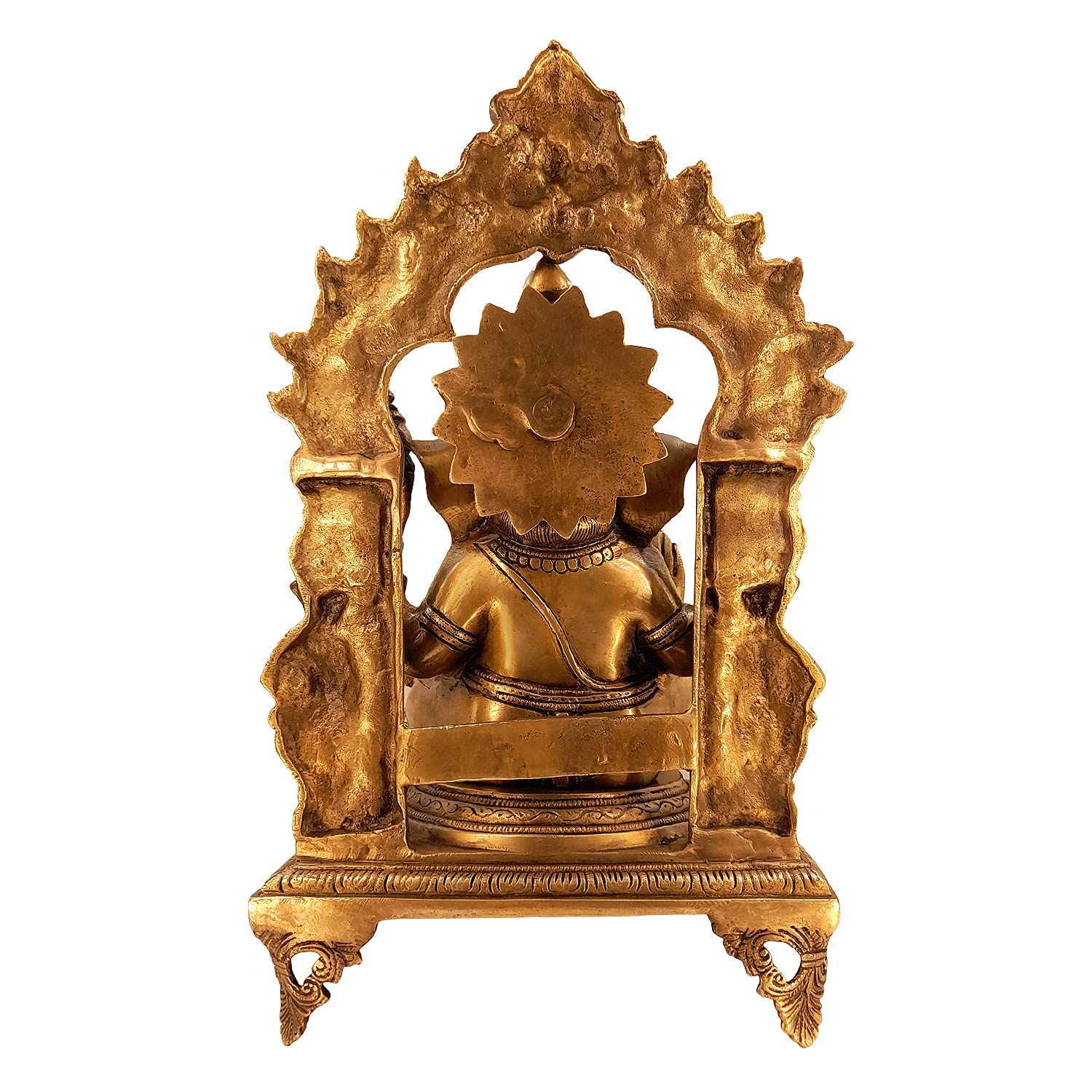 SVARUP Brass Ganesha Idol for Home Decoration Ganpati Statue Murti for Gift Height 17 Inch Weight 11.8 Kg Color Gold