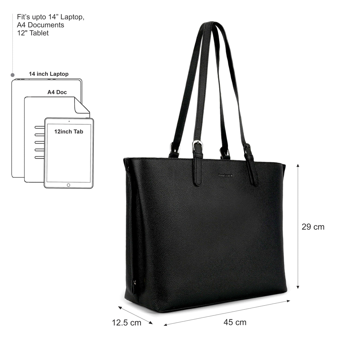 Fastrack Mood Muse Laptop Tote for Women| Faux Leather Handbag With Padded 14-Inch Laptop Compartment | Spacious Interior With Multiple Pockets | Trendy Women's Handbags | Shoulder Bags For Girls
