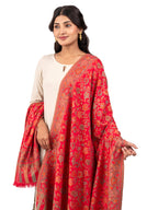 Naureen Women Faux Pashmina Shawl with Floral Artwork, Warm and Soft, 40x80 inch