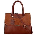 RICHSIGN LEATHER ACCESSORIES Full-Grain Natural Cro Leather Top-Handle satchel Tote Handbags & Shoulder Sling Bags For Women Office Branded Stylish Latest Size- L-13 X H-10 x W- 5 Inch