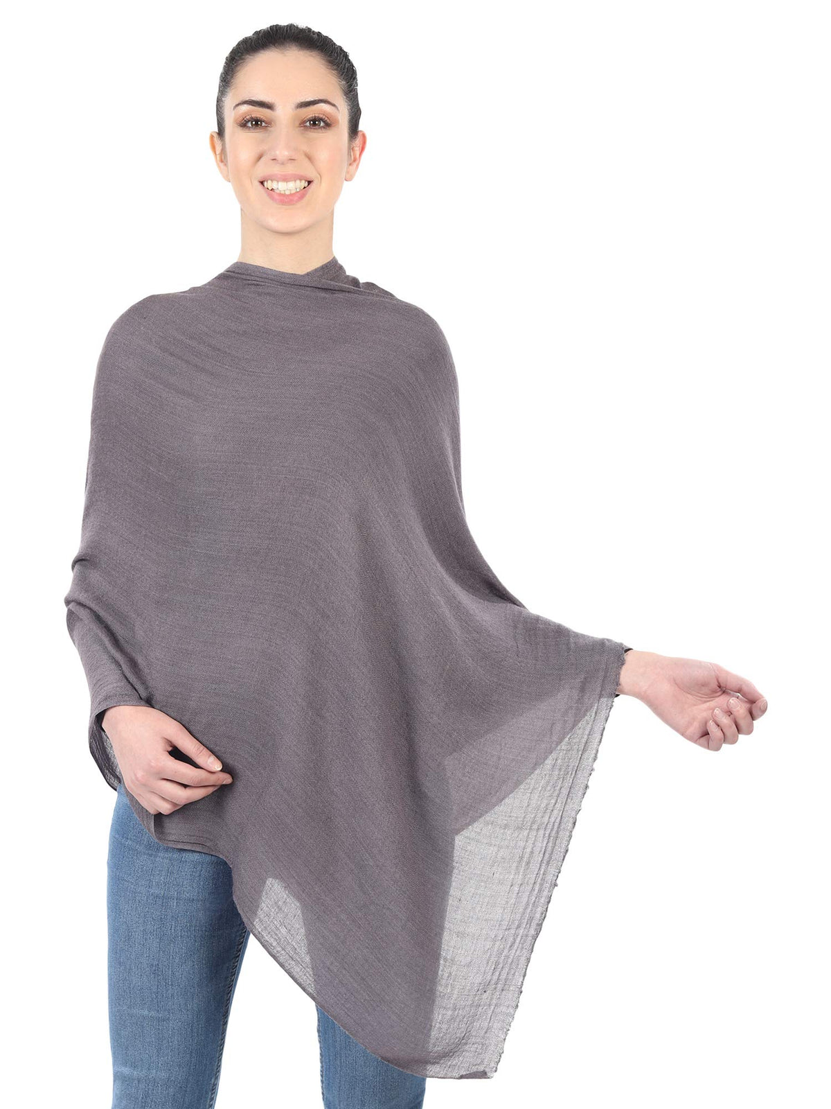 MUFFLY Fine Blended Ultra Soft & Warm Wool Silk Unisex Pashmina Shawl, Stole & Wrap with Hanger