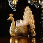 KridayKraft Metal Dancing Peacock Pair Vastu Figurine for Good Luck, Love and Prosperity | Aluminium Votive Candle Holder Showpiece for Diwali, Housewarming and Anniversary Gifting | Set of 2