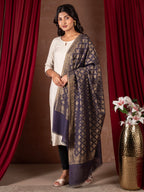 Naureen Women Pashmina Blend Zari Shawl, Warm and Soft, 40x80 inch