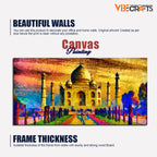 VIBECRAFTS Canvas Paintings for Living Room Drawing Room Canvas Wall Painting of Taj Mahal for Homedecore|Office|Gift|Livingroom|Bedroom(PTVCH_2398NV)(48 x 24 Inches)