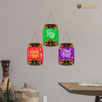 Artvibes Food Lover Quote Kitchen Printed Wooden Wall Hanging for Kitchen | Cafe | Restaurant | Dining Room | Quotes Decor Item | Wall Poster | Food Quotes Decoration | Gift Items(WH_8912N), Set of 3